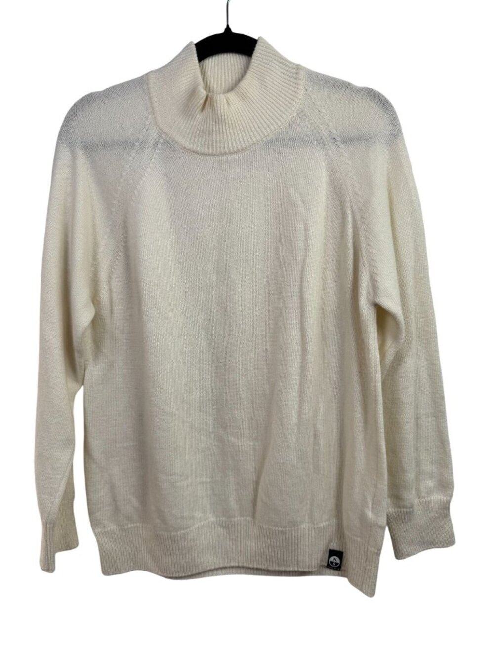 North Sails Cream Wool Blend mock Neck Sweater Made In Italy Women Size Medium